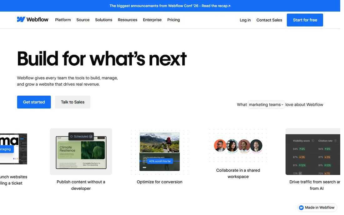 Webflow homepage
