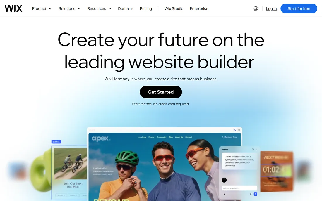 Wix homepage