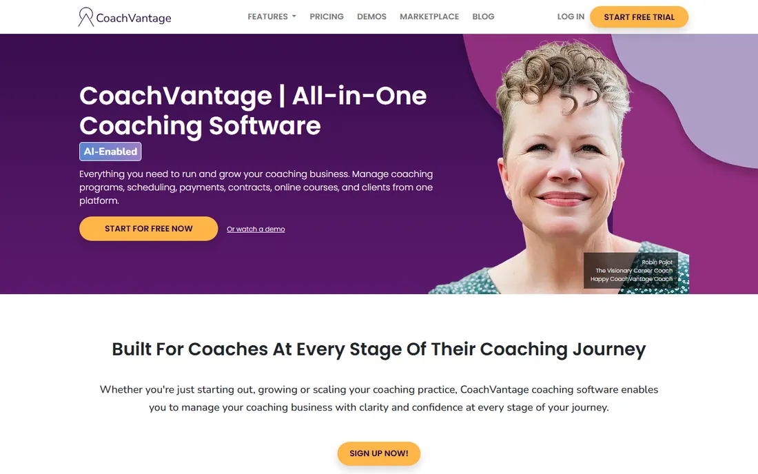 CoachVantage homepage