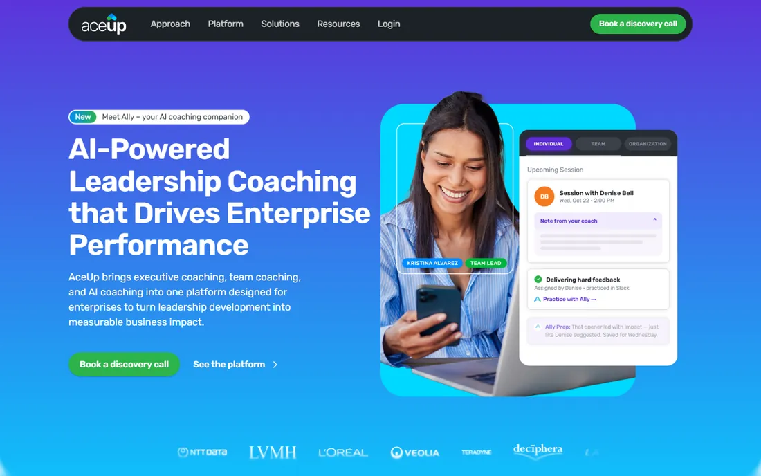 AceUp homepage