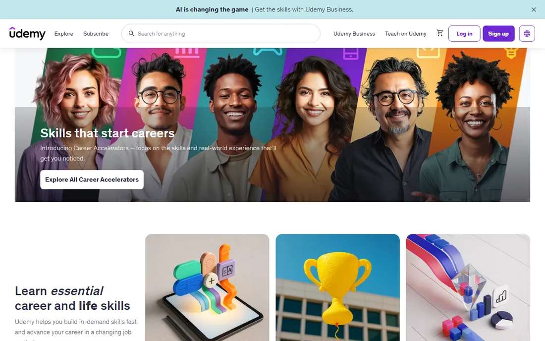 Udemy homepage