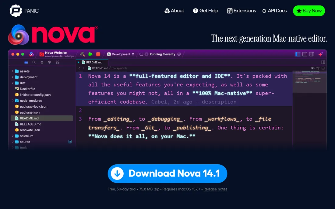 Nova homepage