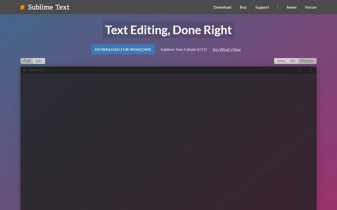 Sublime Text homepage