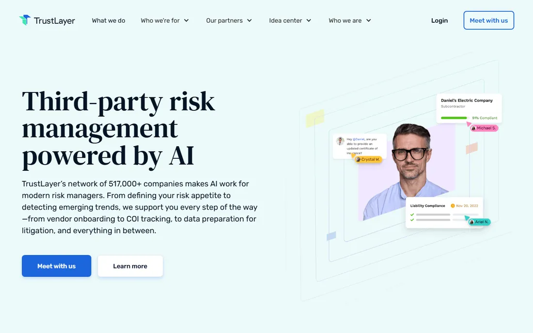 TrustLayer homepage