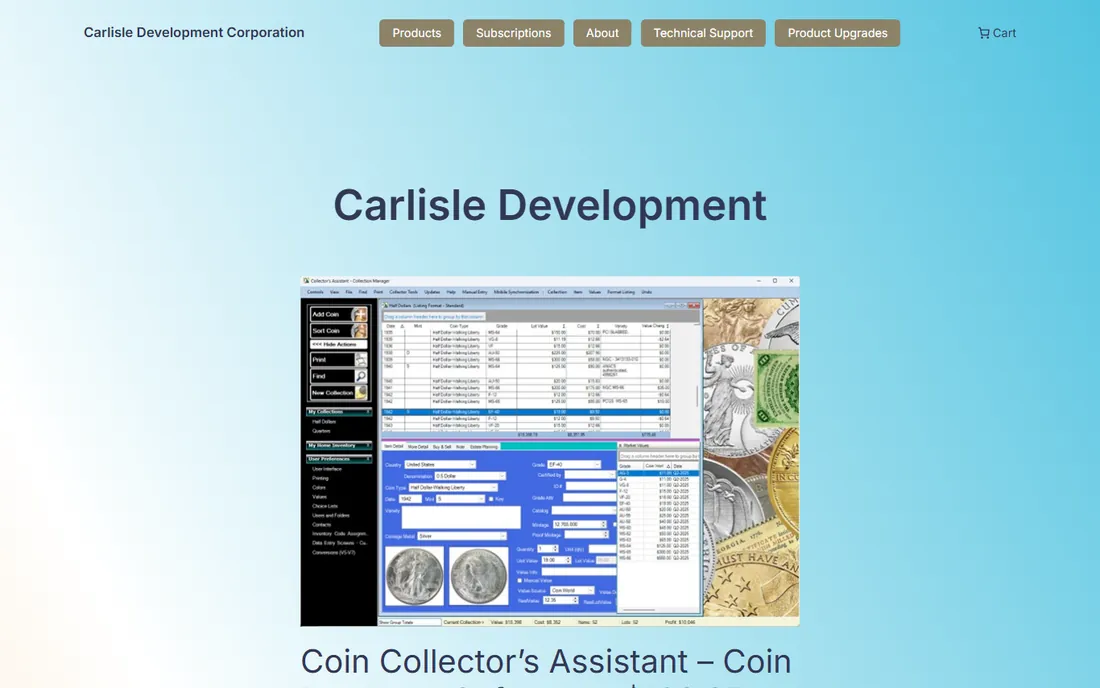 Coin Collector's Assistant homepage
