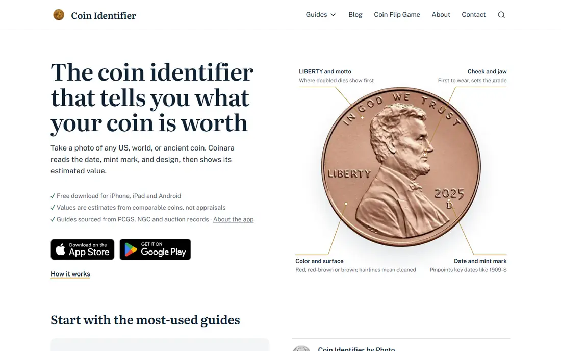 Coinara homepage