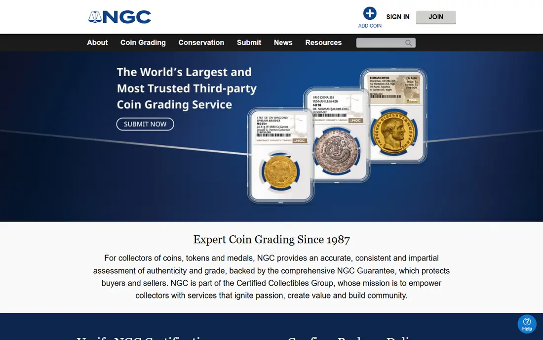 NGC Coin App homepage
