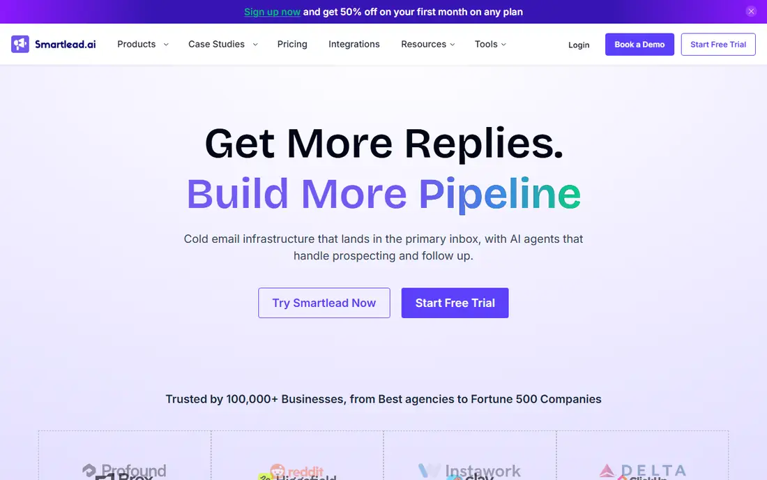 Smartlead homepage