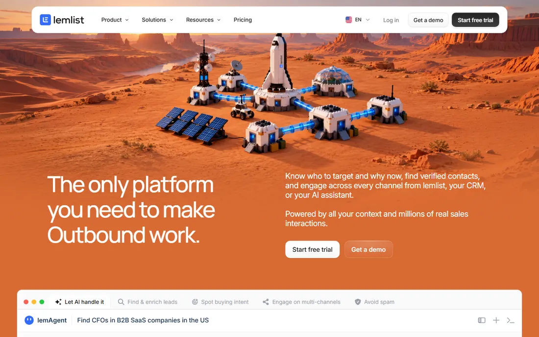 Lemlist homepage