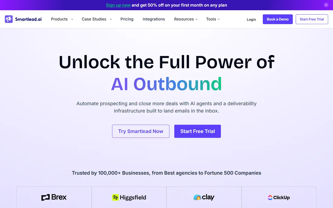 Smartlead homepage