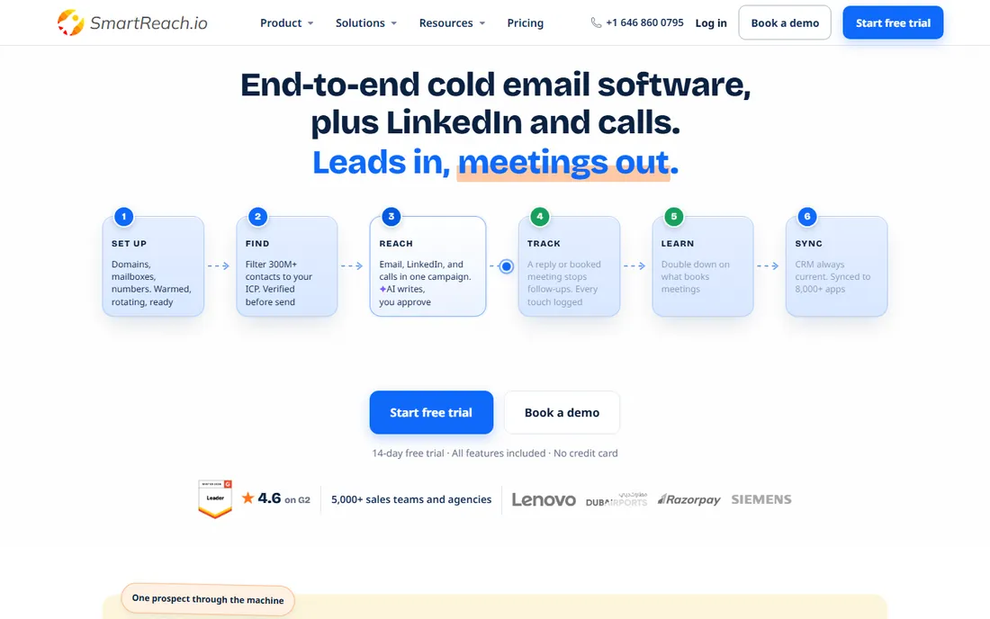 SmartReach.io homepage