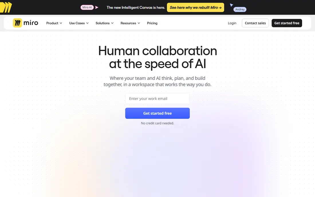 Miro homepage