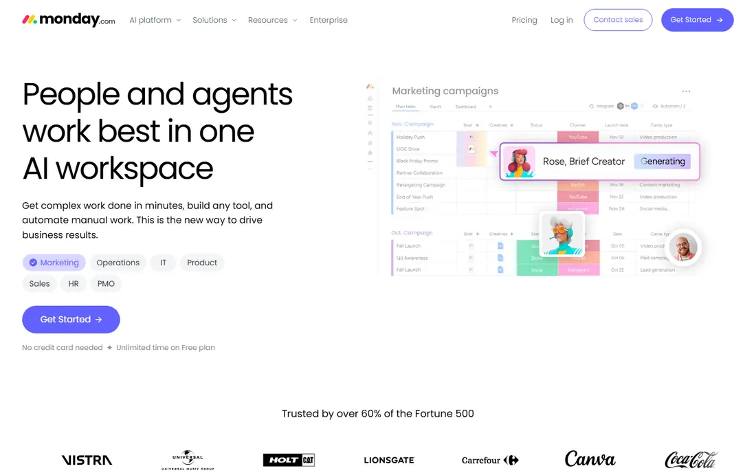 Monday homepage