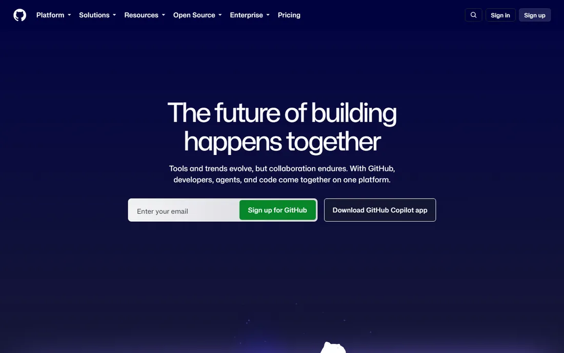 GitHub homepage