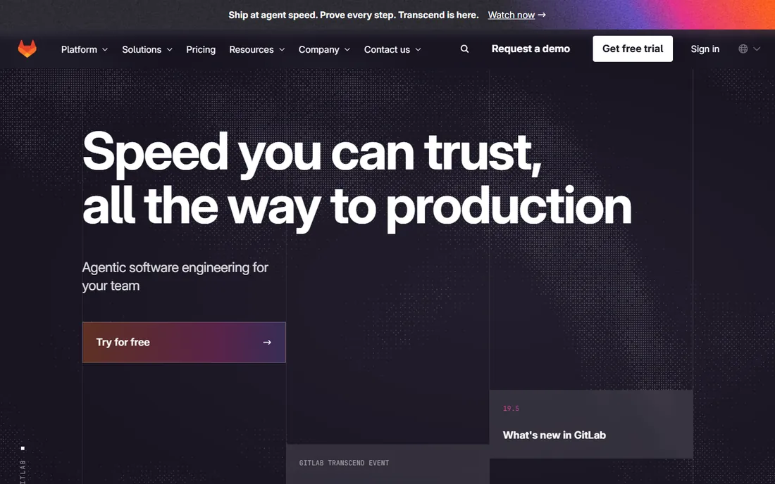 GitLab homepage