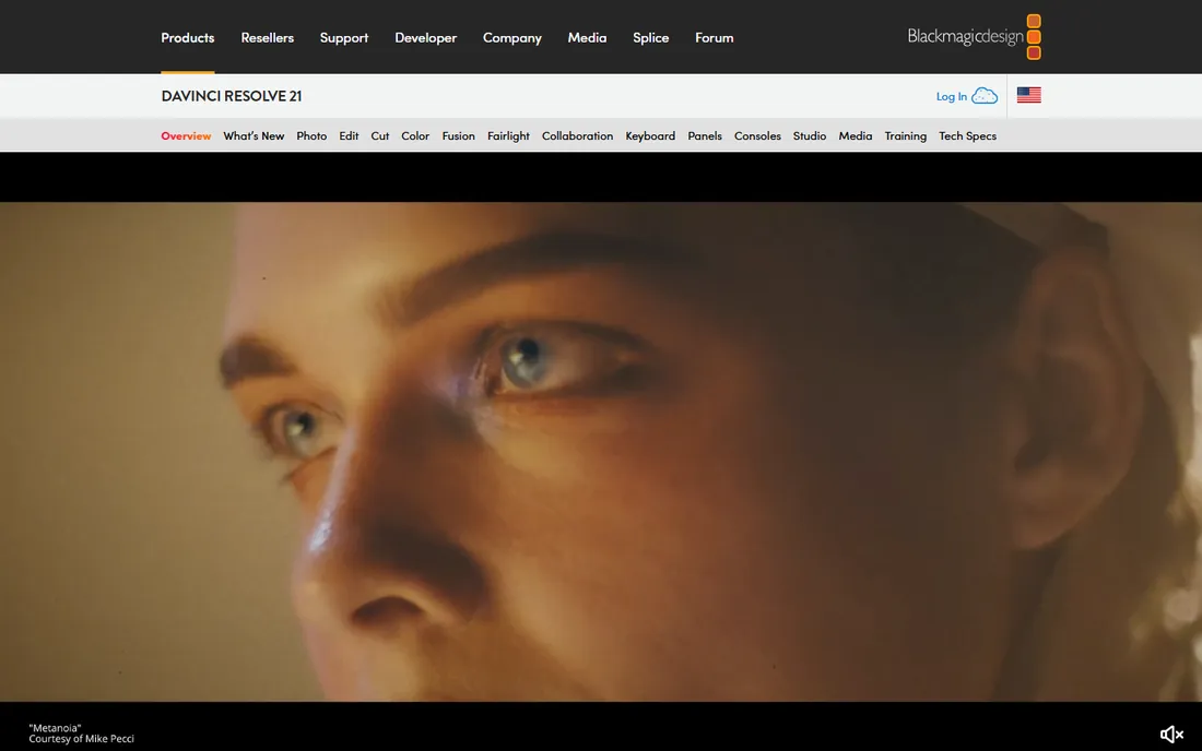 DaVinci Resolve homepage