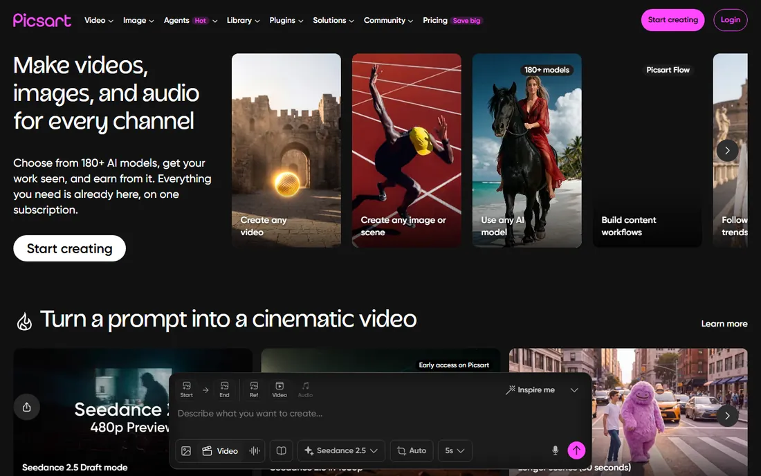 Picsart homepage