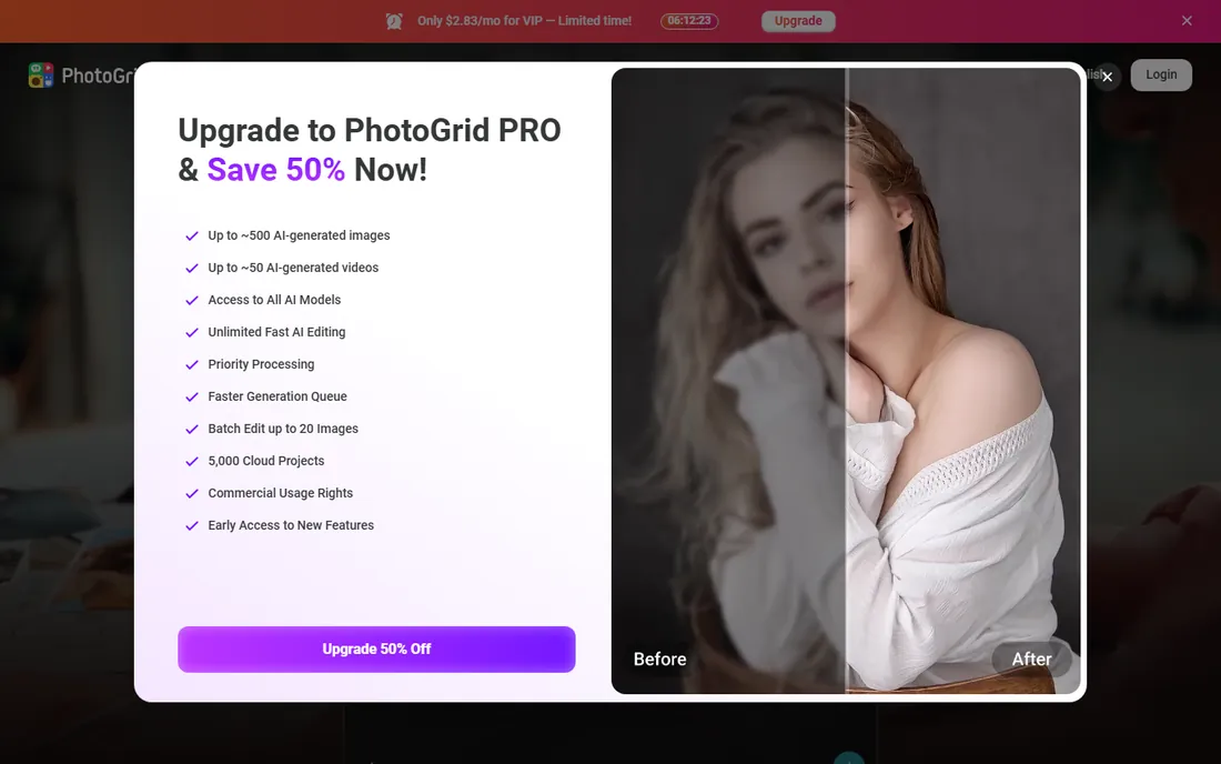 PhotoGrid homepage