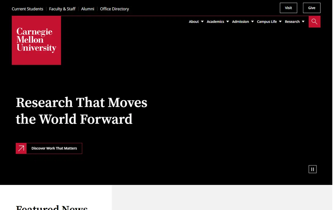 Carnegie Mellon University homepage
