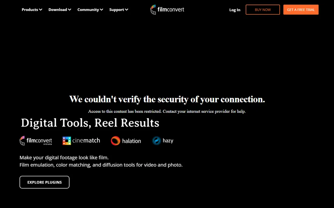 FilmConvert homepage