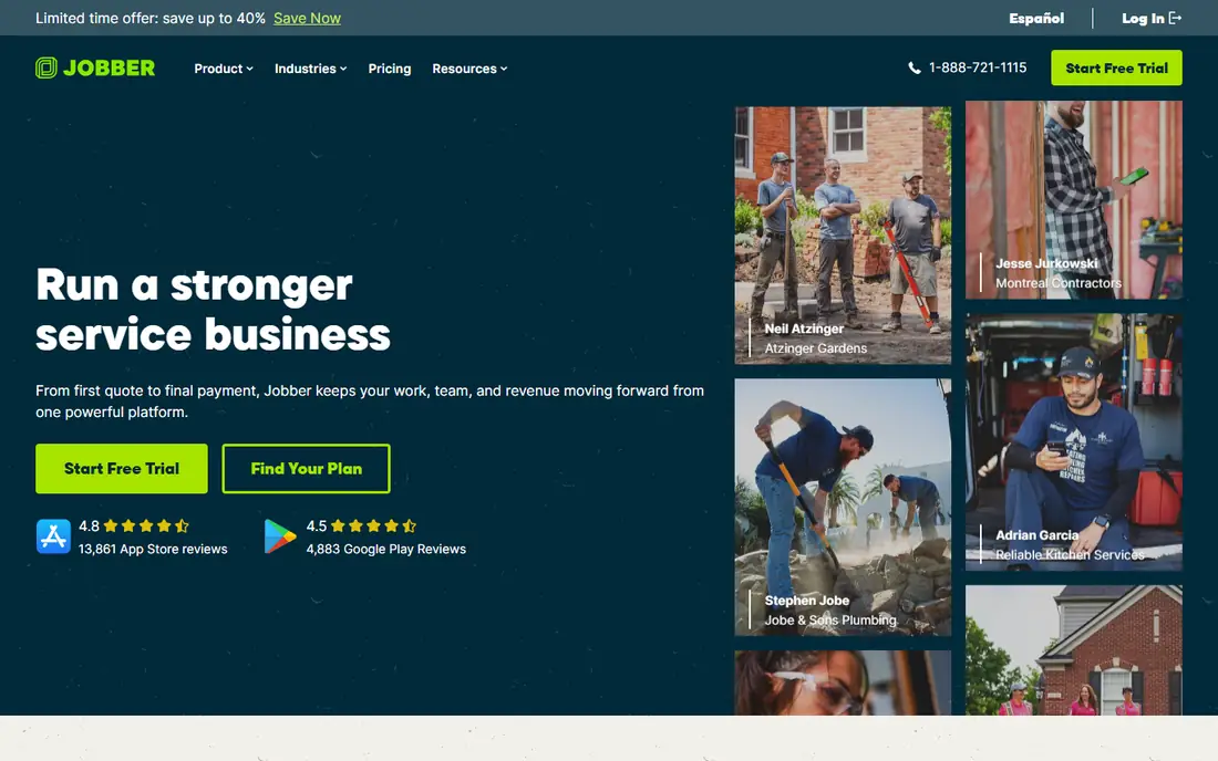 Jobber homepage