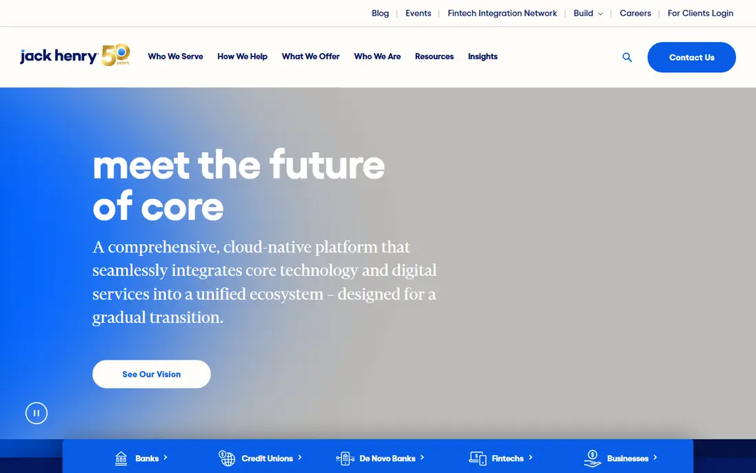 Jack Henry homepage