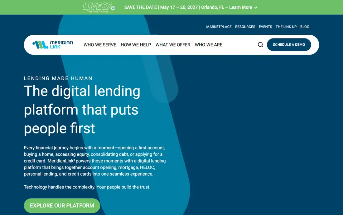 MeridianLink homepage