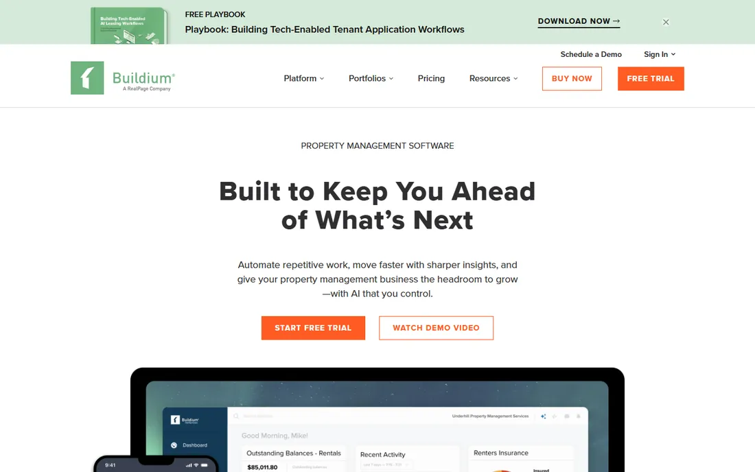 Buildium homepage