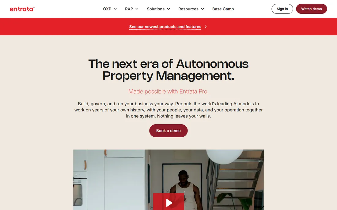 Entrata homepage