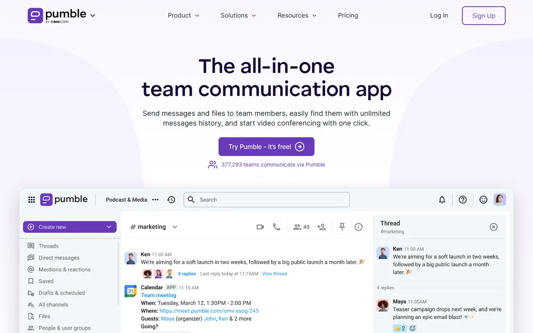 Pumble homepage