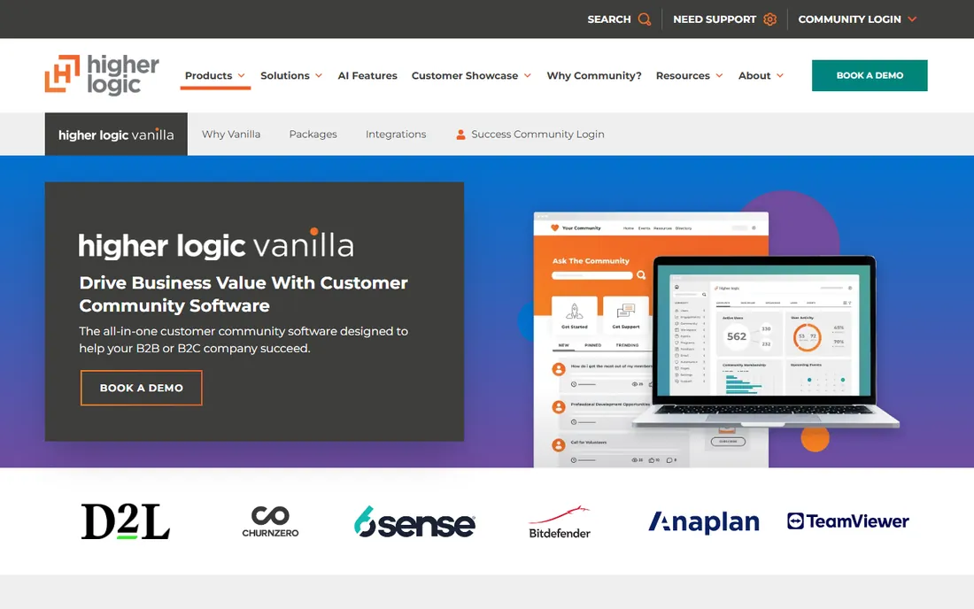 Higher Logic Vanilla homepage