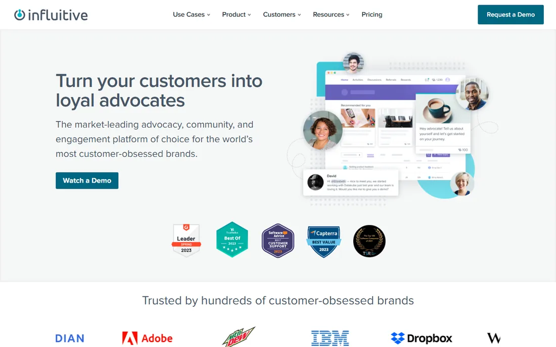 Influitive homepage