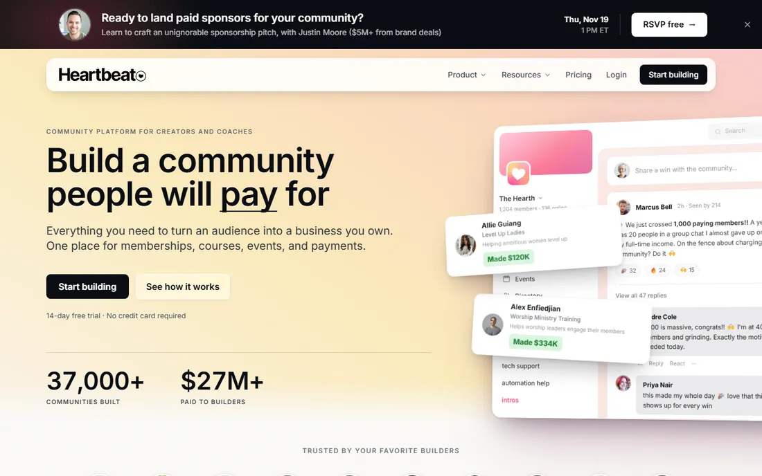 Heartbeat homepage