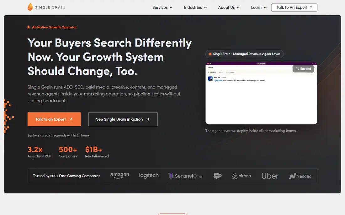Single Grain homepage