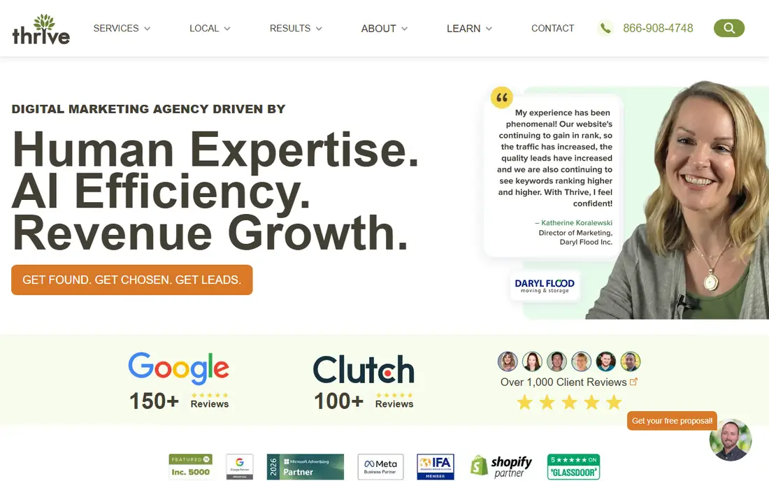 Thrive Internet Marketing Agency homepage