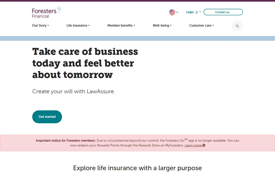 Foresters Financial homepage