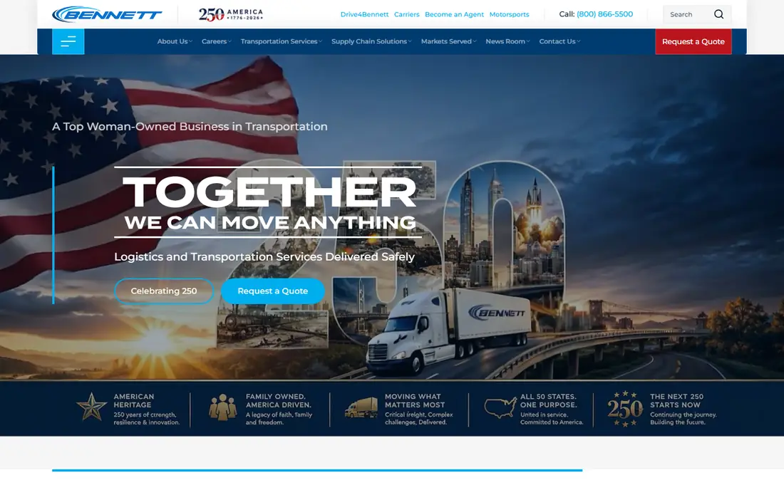 Bennett Motor Express homepage