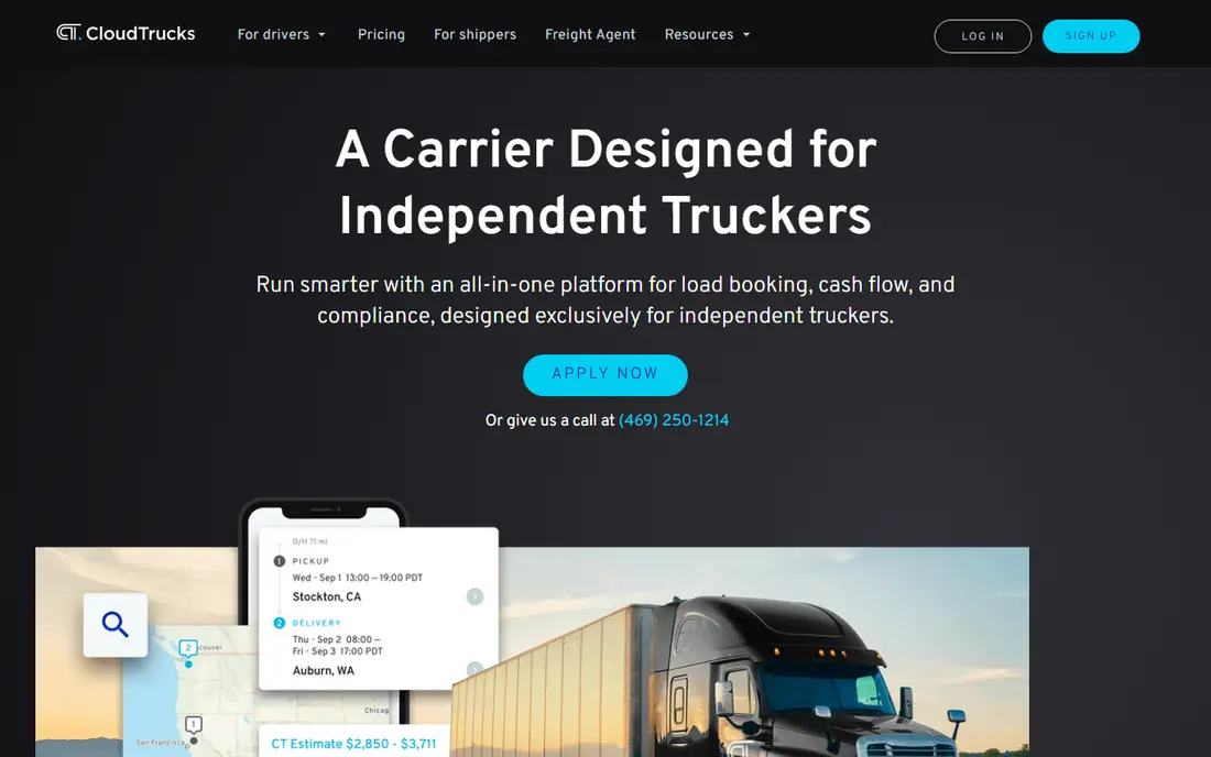 CloudTrucks homepage