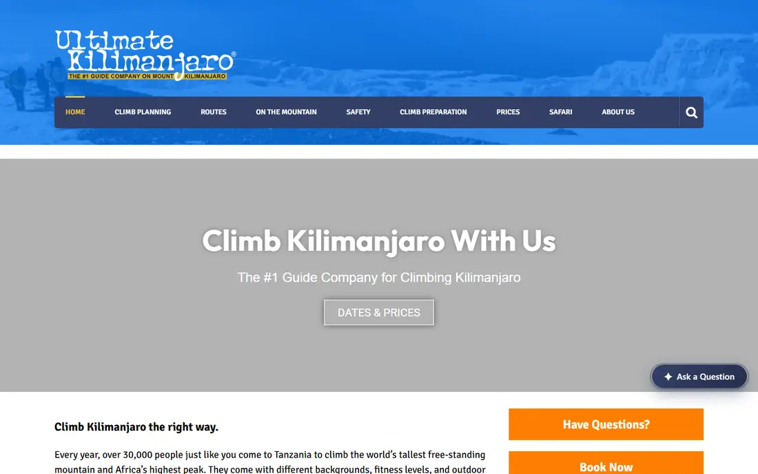 Ultimate Kilimanjaro homepage