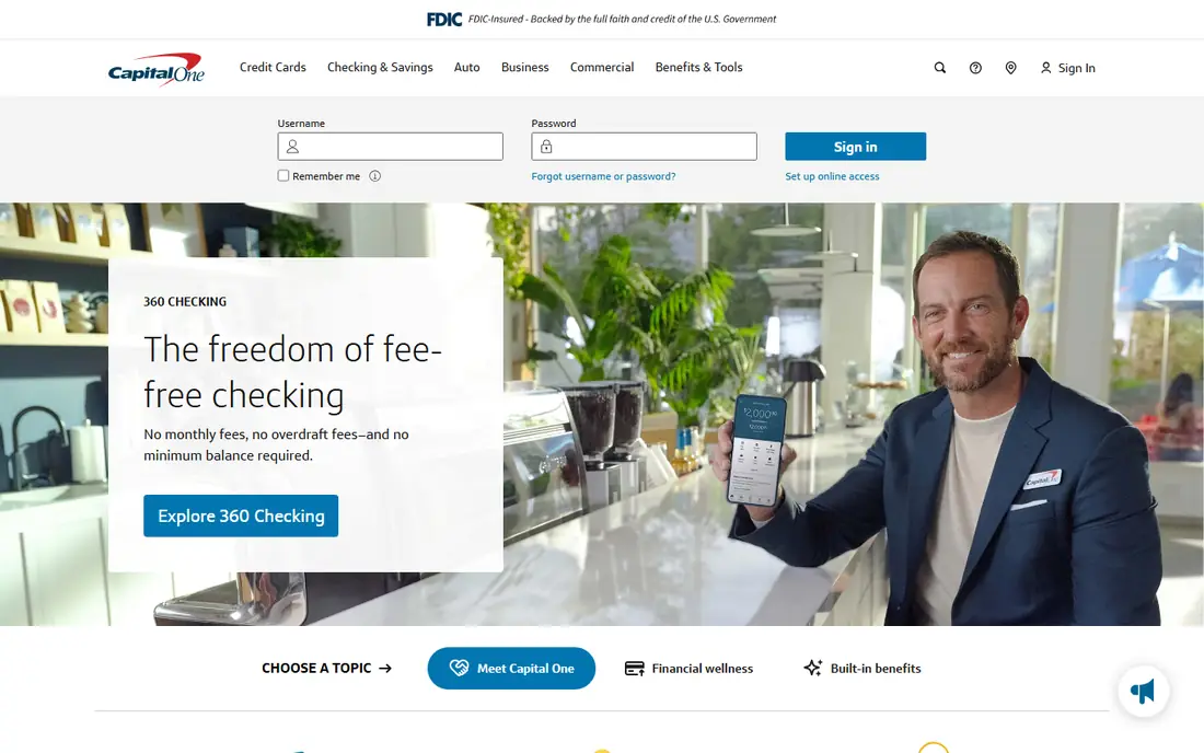 Capital One Auto homepage