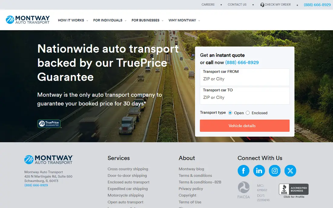Montway Auto Transport homepage