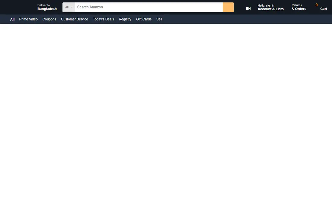 Amazon homepage