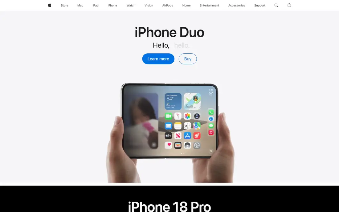 Apple homepage