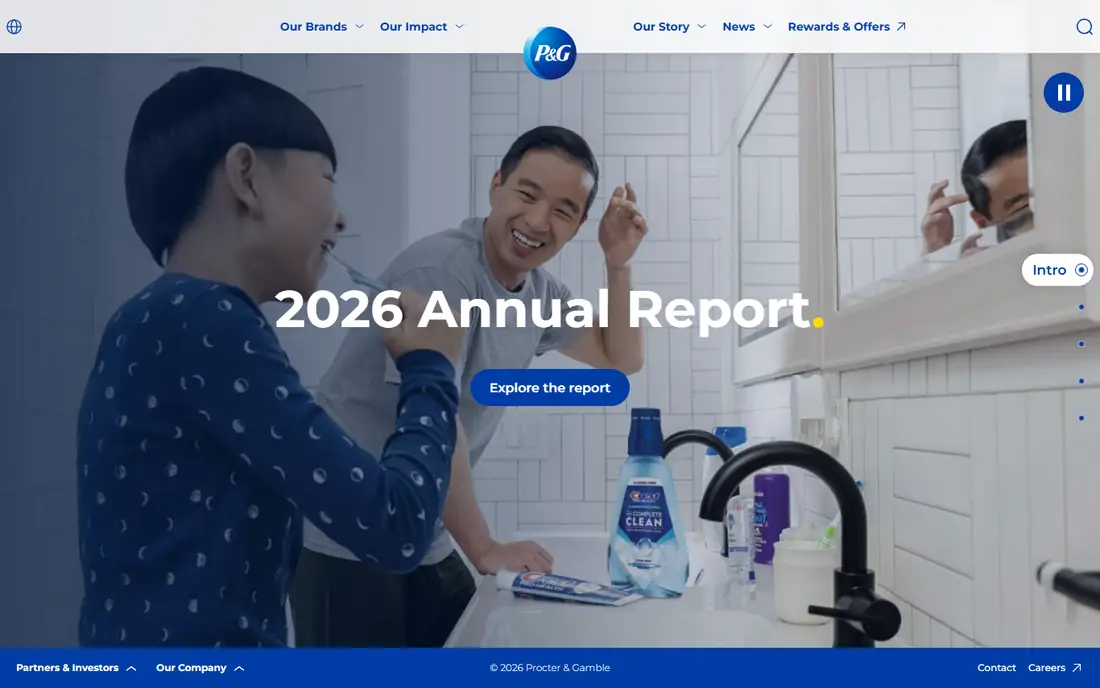 Procter and Gamble homepage