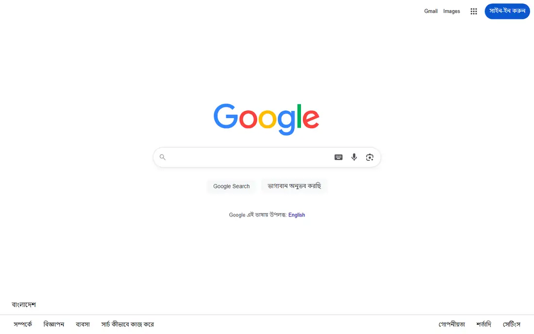 Google homepage