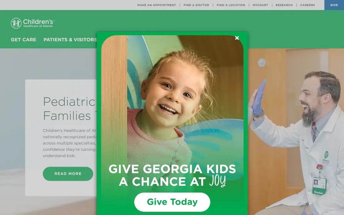 Children's Healthcare of Atlanta homepage