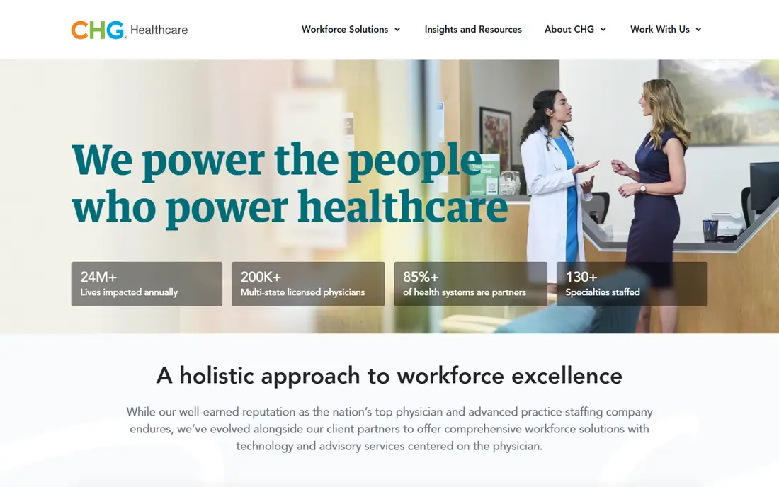 CHG Healthcare homepage