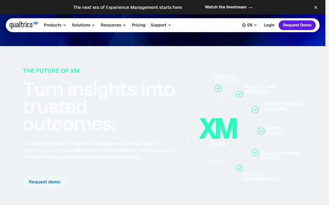 Qualtrics homepage