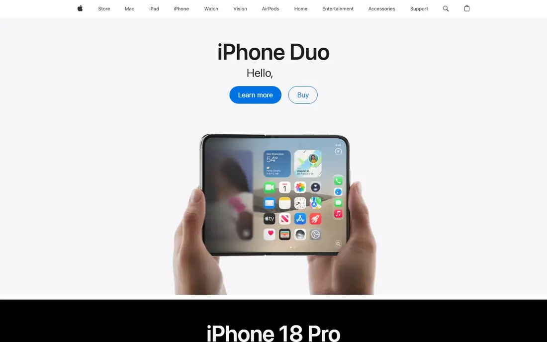 Apple homepage