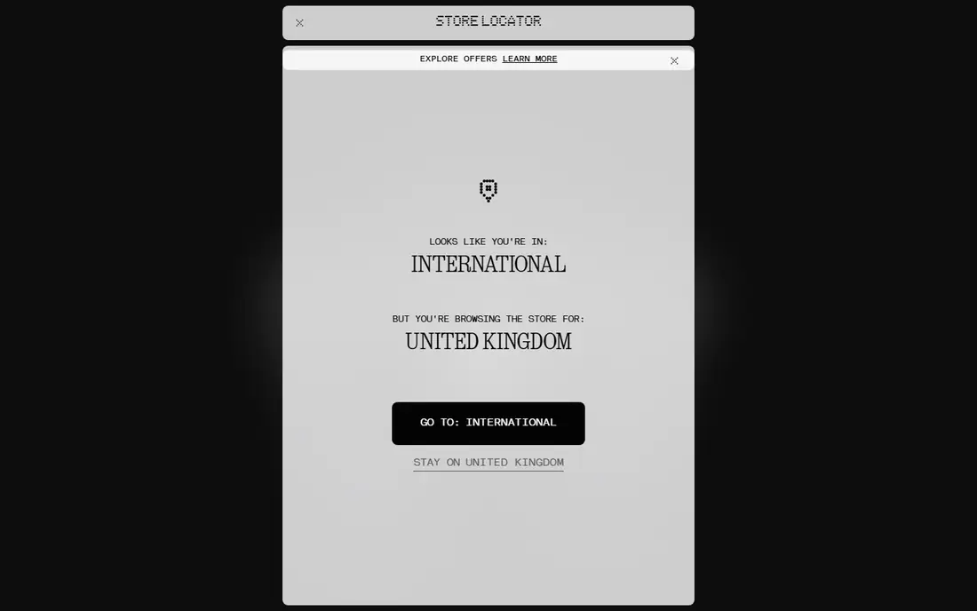 Nothing homepage